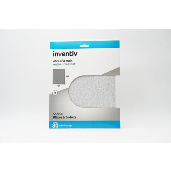 5 feuilles anti-encrassantes 230x280mm grains 80 - INVENTIV
