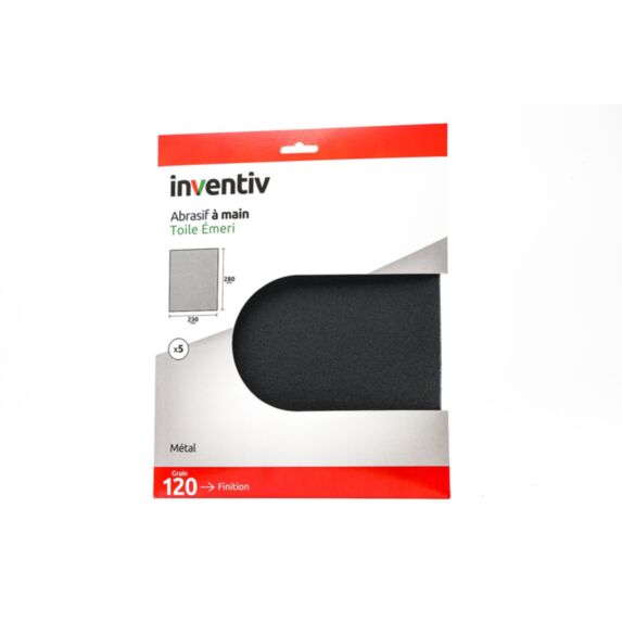5 toiles émeri 230x280mm grains 120 - INVENTIV
