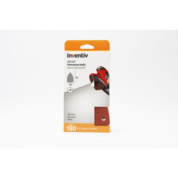 5 Patins abrasifs multi ponceuse 152x102mm Grain 180 - INVENTIV