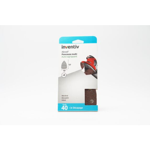 5 Patins abrasifs multi ponceuse 152x102mm Grain 40 - INVENTIV
