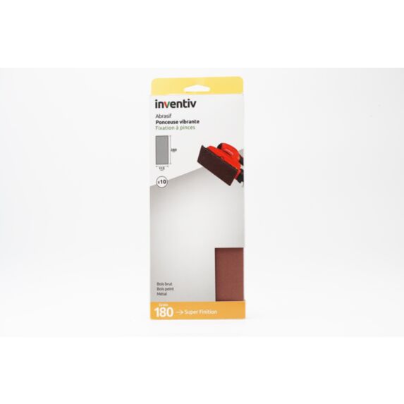 10 Patins non perforé 115x280mm Grain 180 - INVENTIV