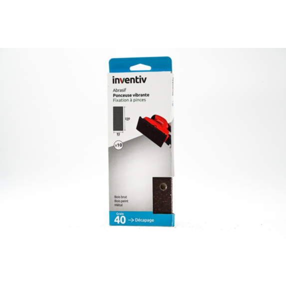 10 Patins trous ovales 93x230mm Grain 40 - INVENTIV