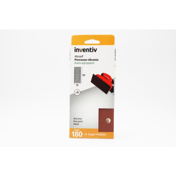 5 Patins parallèle 93x190mm Grain 180 - INVENTIV