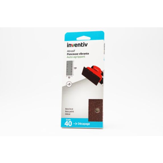 5 Patins parallèle 93x190mm Grain 40 - INVENTIV