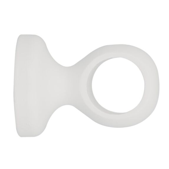 Support monobloc de barre à rideau en bois œil fermé Ø28 50 mm laqué blanc - INVENTIV