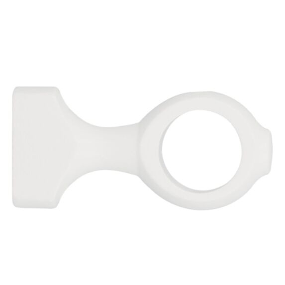 Support monobloc de barre à rideau en bois Ø28 65mm laqué blanc - INVENTIV