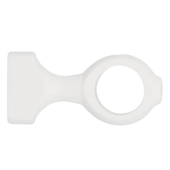 Support monobloc de barre à rideau en bois Ø28 65mm laqué blanc - INVENTIV