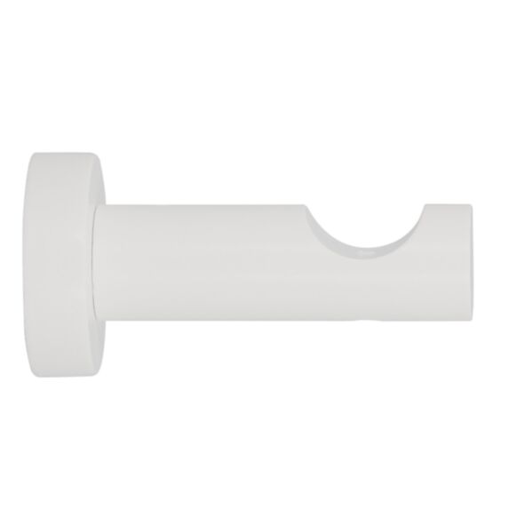 Support tige de barre à rideau en bois Ø28 oeil ouvert 80mm laqué blanc - INVENTIV