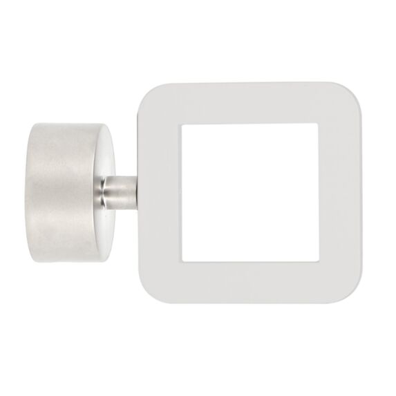 Embout de barre à rideaux carré ajouré Ø35 à visser laqué blanc - INVENTIV