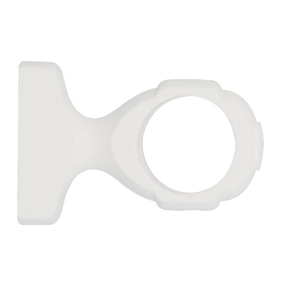 Support monobloc de barre à rideau en bois Ø35 65 mm laqué blanc - INVENTIV