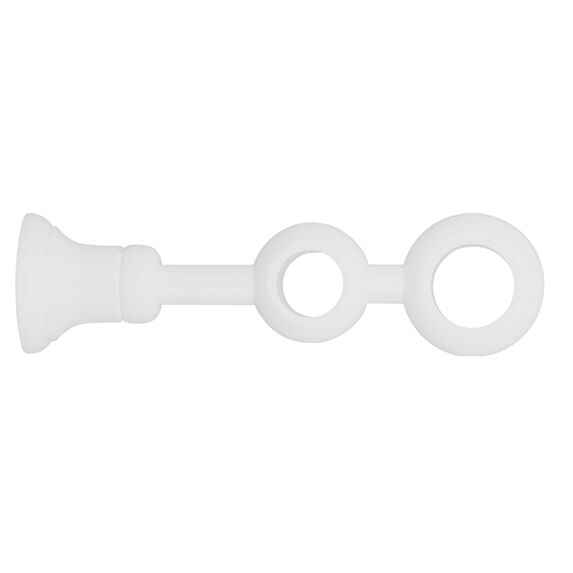 Support fermé de barre à rideau en bois Ø28/35 double 130/205mm laqué blanc - INVENTIV