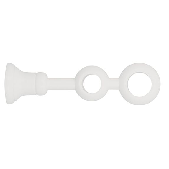 Support fermé de barre à rideau en bois Ø28/35 double 130/205mm laqué blanc - INVENTIV