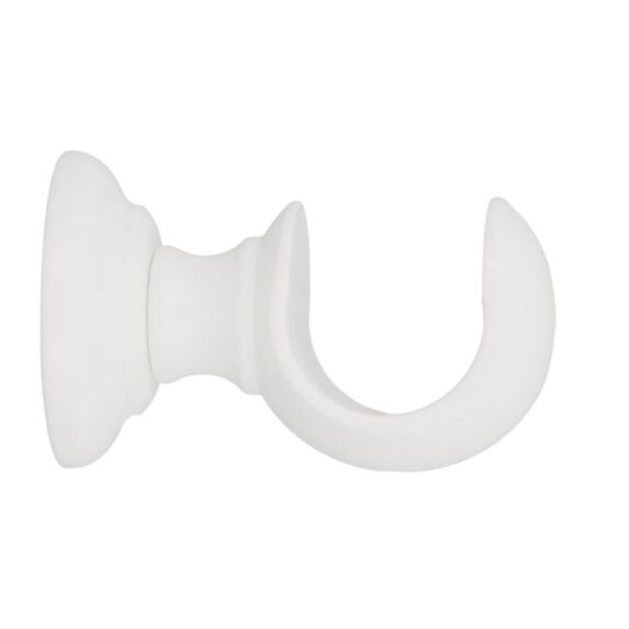 Support plafond de barre à rideau en bois Ø35 ouvert 65 mm laqué blanc - INVENTIV