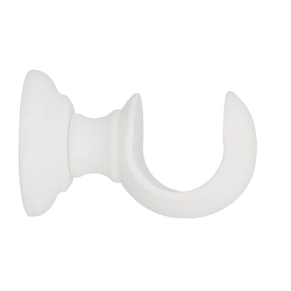 Support plafond de barre à rideau en bois Ø35 ouvert 65 mm laqué blanc - INVENTIV