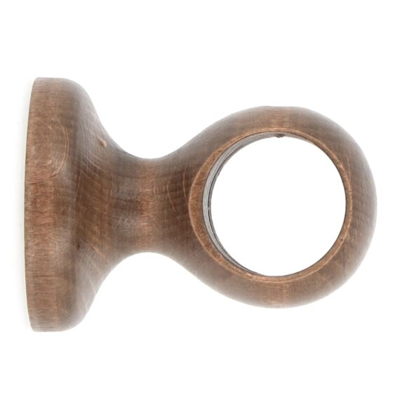 Support monobloc de barre à rideau en bois œil fermé Ø28 50 mm chêne foncé - INVENTIV