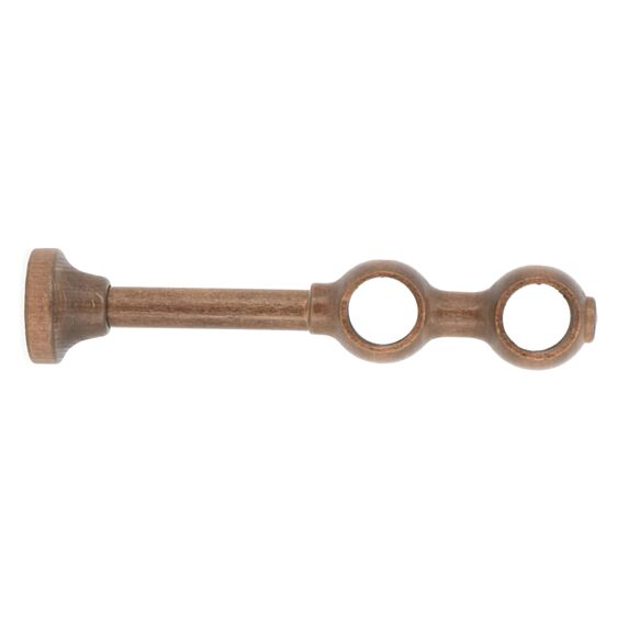 Support de barre à rideau en bois œil fermé Ø28 double 150/215mm chêne foncé - INVENTIV