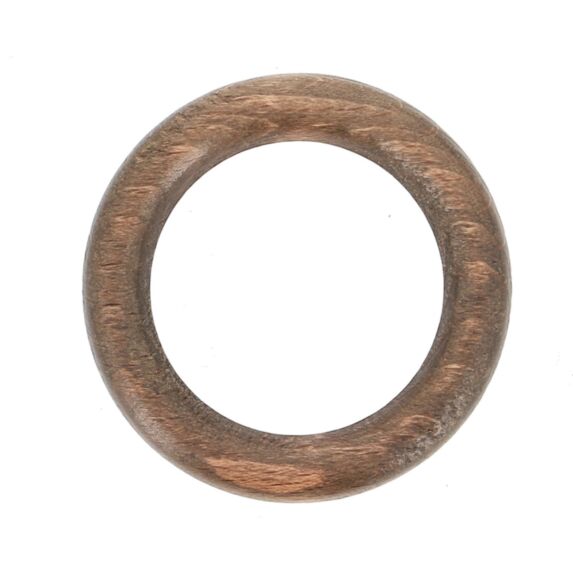 Lot de 10 anneaux bois 56 mm pour tringle à rideaux Ø28 chêne foncé - INVENTIV