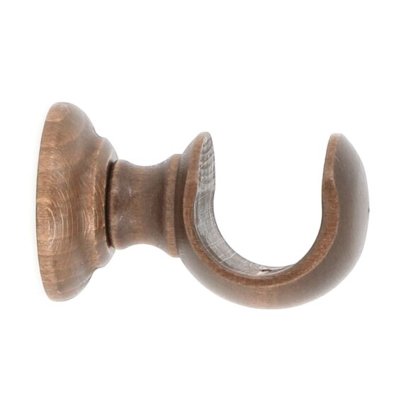 Support de barre à rideau en bois plafond Ø35 ouvert 65 mm chêne foncé - INVENTIV