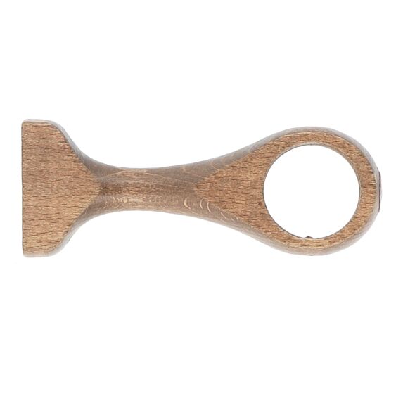 Support de barre à rideau en bois monobloc Ø35 115 mm chêne foncé - INVENTIV