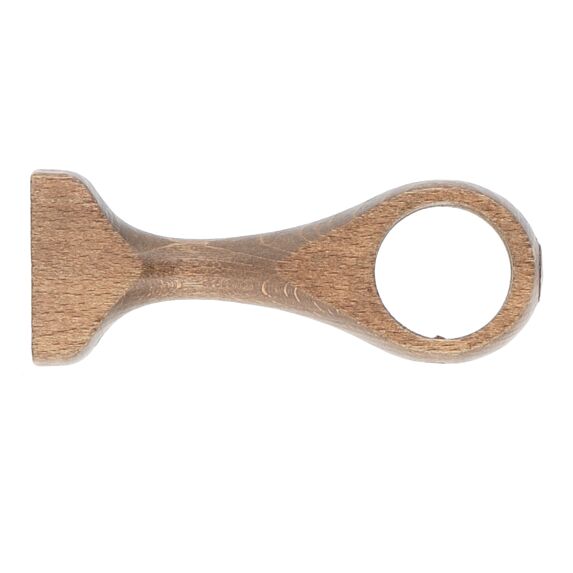 Support de barre à rideau en bois monobloc Ø35 115 mm chêne foncé - INVENTIV