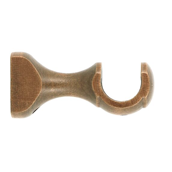 Support de barre à rideau en bois monobloc Ø35 ouvert 100 mm chêne foncé - INVENTIV