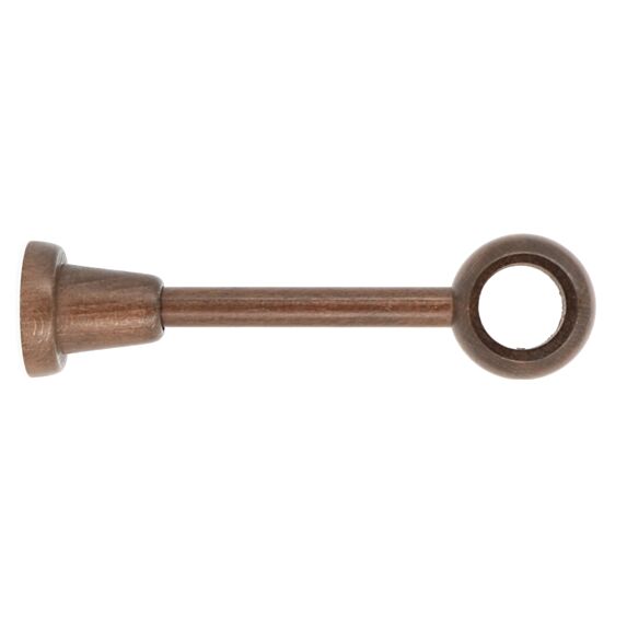 Support de barre à rideau en bois oeil Ø35 90220mm chêne foncé - INVENTIV