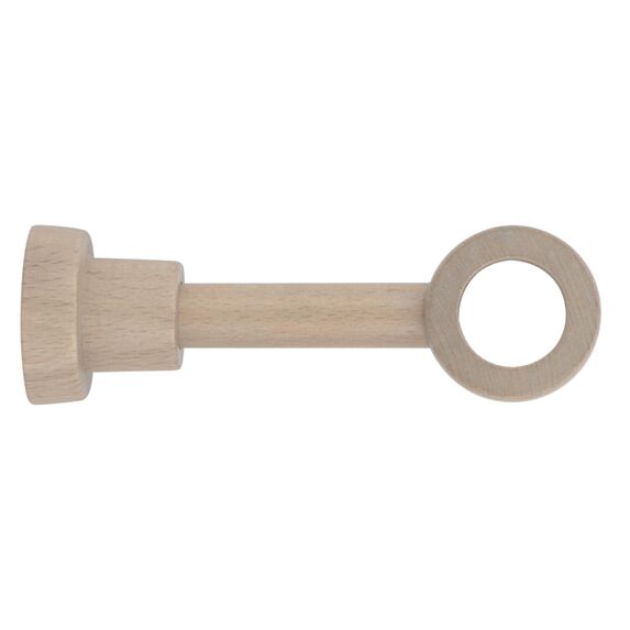 Support de barre à rideau en bois oeil fermé Ø28 85130mm naturel - INVENTIV