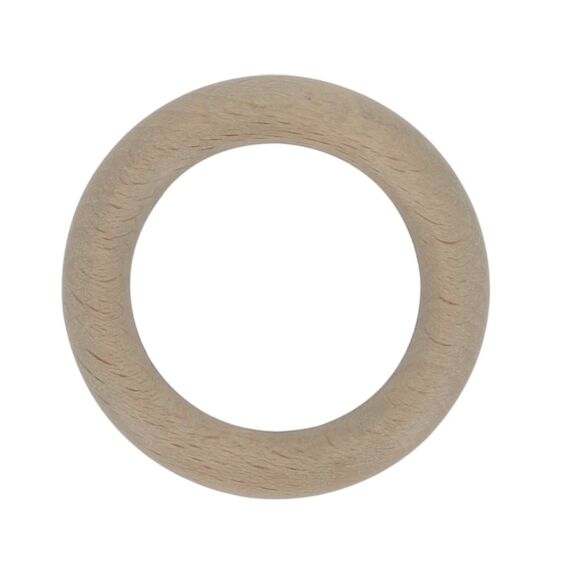 Lot de 10 anneaux en bois 56 mm pour tringle à rideaux Ø28 naturel - INVENTIV