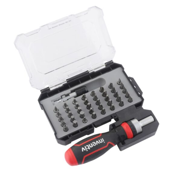 Coffret mini cliquet + tournevis à cliquet avec 29 pièces - INVENTIV