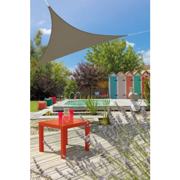 Voile d'ombrage triangulaire Primo 3m Grège - INVENTIV