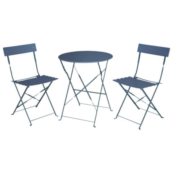 Table de balcon + 2 chaises de jardin Peps Gris Souris - INVENTIV