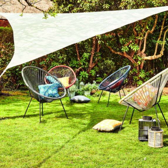 Voile ombrage triangulaire Primo 3x3,6m Ivoire - INVENTIV