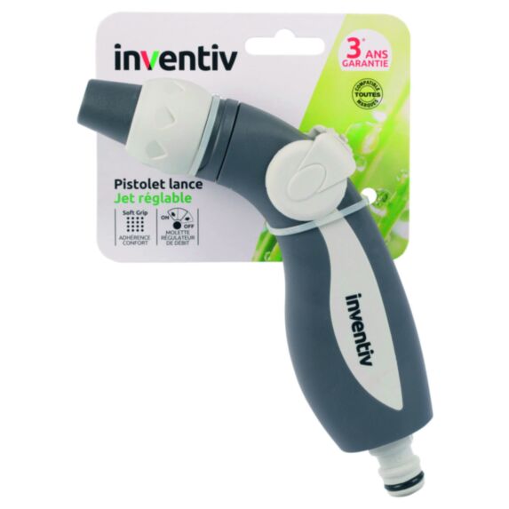 Pistolet d'arrosage jet réglable - INVENTIV