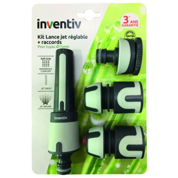 Kit lance + raccords d'arrosage Ø15 mm - INVENTIV