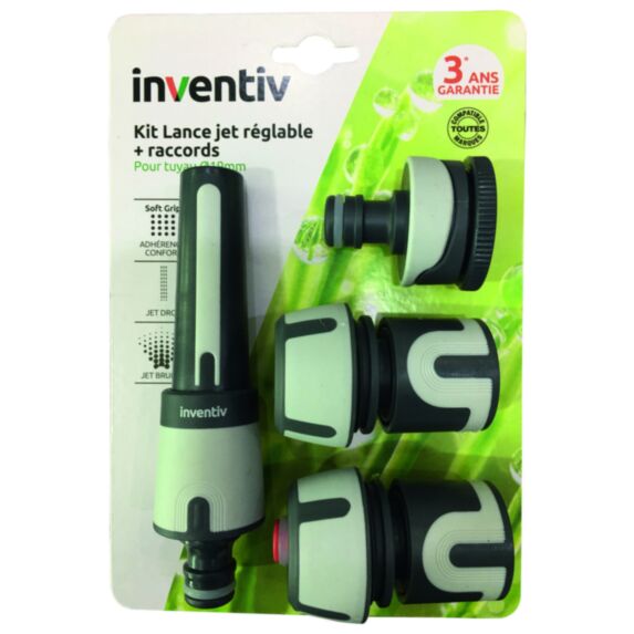 Kit lance + raccords d'arrosage Ø19 mm - INVENTIV