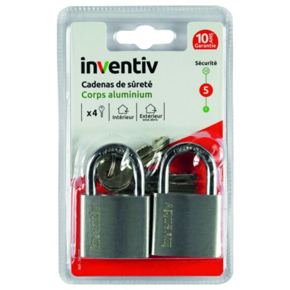 Cadenas + 2 clés alu 40 mm - INVENTIV