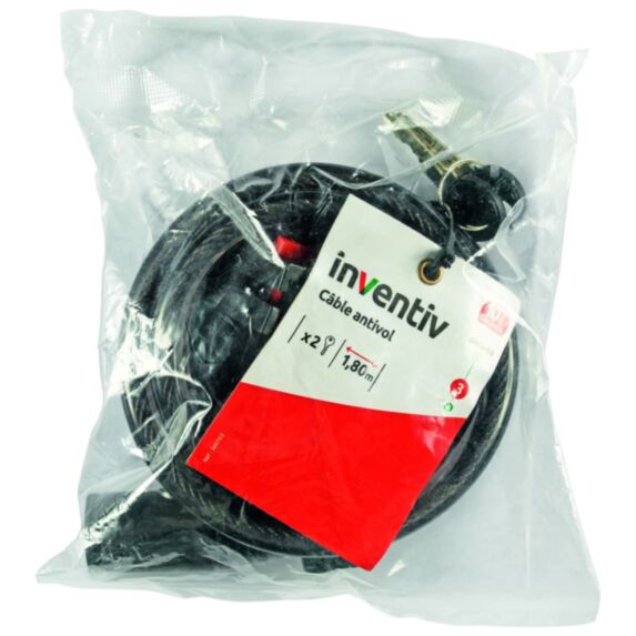 Antivol Vélo + 2 Clés ∅12mm L.1,80m - INVENTIV