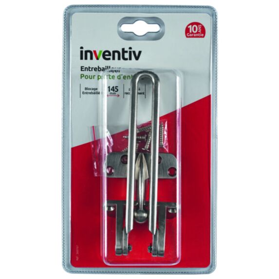 Entrabailleur à recouvrement de porte d'entrée finition nickel - INVENTIV