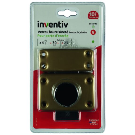 Verrou haute sécurité porte d'entrée Ø23xL.30mm - INVENTIV