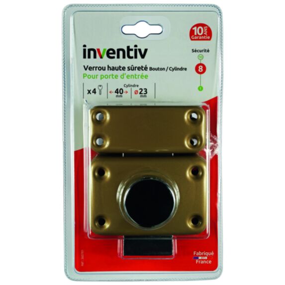 Verrou haute sécurité porte d'entrée Ø23xL.40mm - INVENTIV
