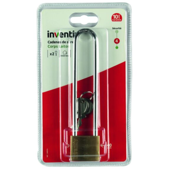Cadenas + 2 Clés Laiton 40mm - INVENTIV