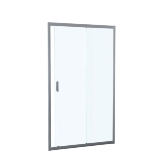 Porte douche coulissante 2 volets verre transparent 120cm chromé - INVENTIV