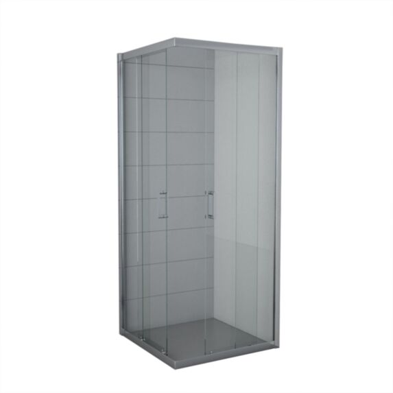 Accès angle droit verre transparent 90cm chromé brillant - INVENTIV