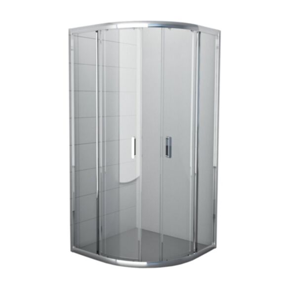 Accès angle quart de cercle verre transparent 80cm chromé brillant - INVENTIV