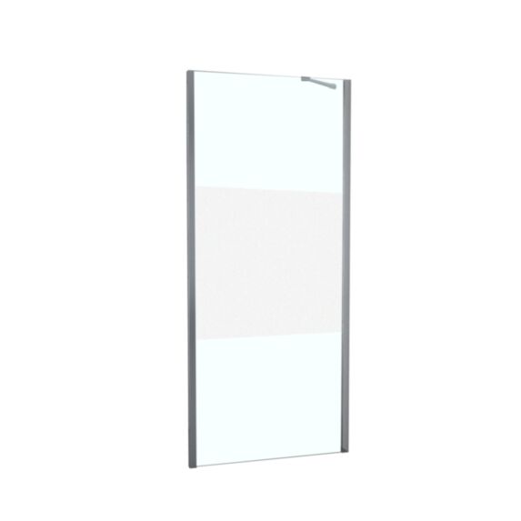Retour fixe douche à associer verre sérigraphié 80cm chromé brillant - INVENTIV