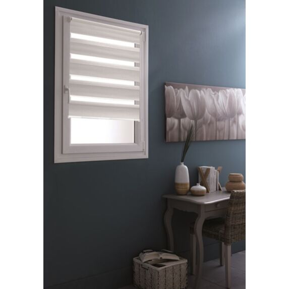 Store enrouleur Jour/Nuit sans perçage blanc 45x160cm - INVENTIV