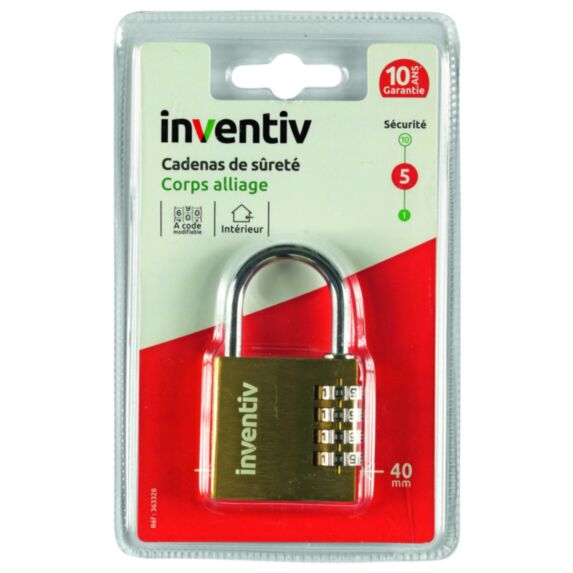 Cadenas à Combinaison 4 Viroles Alliage 40mm - INVENTIV