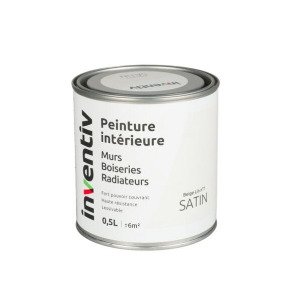 Peinture Murs Boiseries Radiateurs satin 0,5L beige lin 7 - INVENTIV