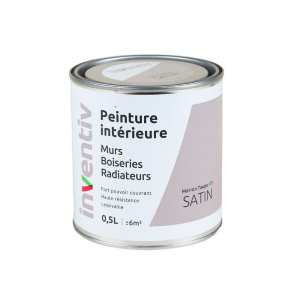 Peinture Murs Boiseries Radiateurs satin 0,5L marron taupe 5 - INVENTIV