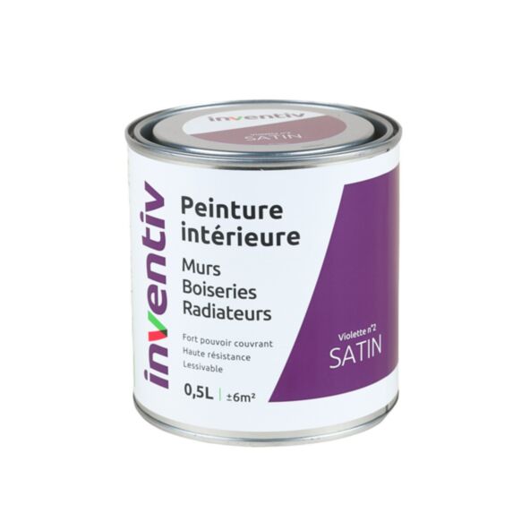 Peinture Murs Boiseries Radiateurs satin 0,5L violette 2 - INVENTIV